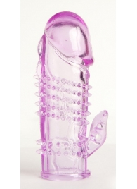 Фиолетовая насадка с коготком и шипами - 13 см. - Toyfa Basic - в Майкопе купить с доставкой