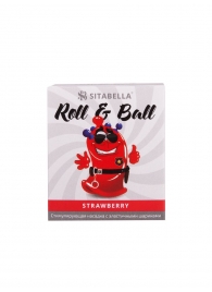 Стимулирующий презерватив-насадка Roll   Ball Strawberry - Sitabella - купить с доставкой в Майкопе