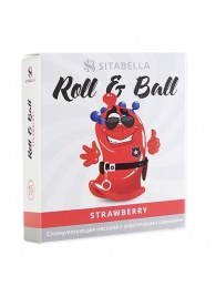 Стимулирующий презерватив-насадка Roll   Ball Strawberry - Sitabella - купить с доставкой в Майкопе