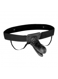 Полый страпон с двумя отростками и вибрацией Unisex Vibrating Hollow Strap-On Double Penetrating Dildo - 17,8 см. - Lux Fetish - купить с доставкой в Майкопе