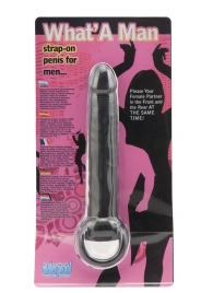 Чёрная насадка на пенис для анальной стимуляции WHATA MAN - 16 см. - Seven Creations - в Майкопе купить с доставкой