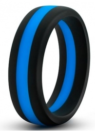 Черно-синее эрекционное кольцо Silicone Go Pro Cock Ring - Blush Novelties - в Майкопе купить с доставкой