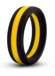 Черно-желтое силиконовое эрекционное кольцо Silicone Go Pro Cock Ring - Blush Novelties - в Майкопе купить с доставкой