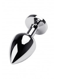 Серебристая коническая анальная пробка с красным кристаллом - 8 см. - ToyFa - купить с доставкой в Майкопе