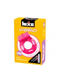Розовое эрекционное виброкольцо Luxe VIBRO  Ужас Альпиниста  + презерватив - Luxe - в Майкопе купить с доставкой
