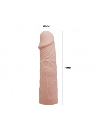 Закрытая телесная насадка-фаллос - 17 см. - Sex Expert - в Майкопе купить с доставкой