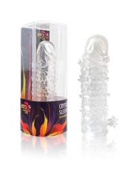 Закрытая прозрачная рельефная насадка Crystal sleeve - 13 см. - Erowoman-Eroman - в Майкопе купить с доставкой