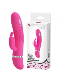 Розовый вибратор Ingram с электростимуляцией - 19,2 см. - Baile - купить с доставкой в Майкопе