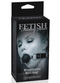 Черный кляп с дырочками Breathable Ball Gag - Pipedream - купить с доставкой в Майкопе