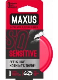 Ультратонкие презервативы в железном кейсе MAXUS Sensitive - 3 шт. - Maxus - купить с доставкой в Майкопе