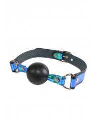 Кляп-шарик на чёрно-синих ремешках - Sitabella - купить с доставкой в Майкопе