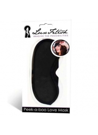 Черная маска на глаза Peek-a-Boo - Lux Fetish - купить с доставкой в Майкопе