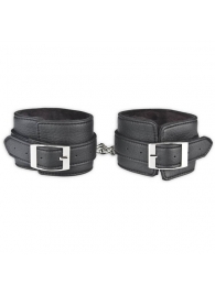 Черные фиксаторы для ног на цепи с мехом внутри - Lux Fetish - купить с доставкой в Майкопе