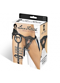 Черные трусики для страпона из патентованной кожи - Lux Fetish - купить с доставкой в Майкопе