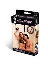 Черные фиксаторы с креплением к двери - Lux Fetish - купить с доставкой в Майкопе