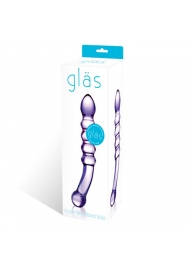 Лиловый двусторонний фаллоимитатор из стекла, 22 см - Glas