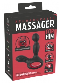 Черный вибромассажер простаты с нагревом и ротацией Prostate Plug - 14,5 см. - Orion - в Майкопе купить с доставкой