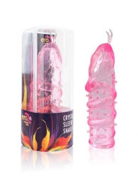 Закрытая рельефная насадка Crystal sleeve snakes в виде змеи с усиками - 14 см. - Erowoman-Eroman - в Майкопе купить с доставкой
