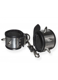 Серебристо-черные наручники с шипами и металлическим блеском - Sitabella - купить с доставкой в Майкопе