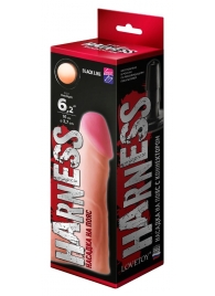 Телесная реалистичная насадка на Harness с коннектором BLACK LINE - 17 см. - LOVETOY (А-Полимер) - купить с доставкой в Майкопе