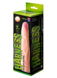 Телесная насадка с венками на Harness с коннектором GREEN LINE - 18 см. - LOVETOY (А-Полимер) - купить с доставкой в Майкопе