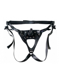 Черный пояс-трусики с насадкой  Soft-Принц  - 17 см. - LOVETOY (А-Полимер) - купить с доставкой в Майкопе