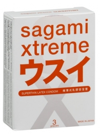 Ультратонкие презервативы Sagami Xtreme SUPERTHIN - 3 шт. - Sagami - купить с доставкой в Майкопе