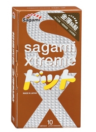 Презервативы Sagami Xtreme FEEL UP с точечной текстурой и линиями прилегания - 10 шт. - Sagami - купить с доставкой в Майкопе