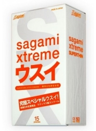 Ультратонкие презервативы Sagami Xtreme SUPERTHIN - 15 шт. - Sagami - купить с доставкой в Майкопе