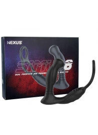 Черная анальная пробка NEXUS SIMUL8 с фиксацией на теле кольцами - Nexus Range - в Майкопе купить с доставкой