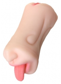 Телесный двусторонний мастурбатор Fruity Tongue - ротик и вагина - ToyFa - в Майкопе купить с доставкой
