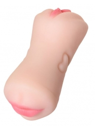 Телесный двусторонний мастурбатор Pretty Mouth - ротик и вагина - ToyFa - в Майкопе купить с доставкой