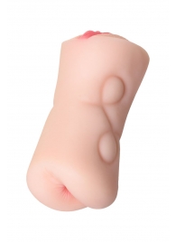 Телесный двусторонний мастурбатор Rich Fruit - вагина и анус - ToyFa - в Майкопе купить с доставкой