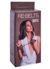 Коричневые кожаные наручники Maya - Rebelts - купить с доставкой в Майкопе