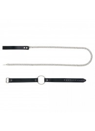 Черный поводок и чокер с кольцом Rada - Rebelts - купить с доставкой в Майкопе