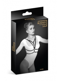 Черная упряжь на грудь Laura - Bijoux Pour Toi - купить с доставкой в Майкопе