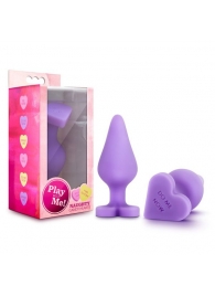 Фиолетовая анальная пробка Naughty Candy Heart Do Me Now - 8,9 см. - Blush Novelties - купить с доставкой в Майкопе