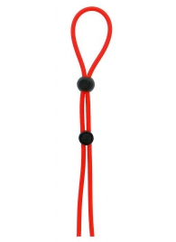 Красное лассо на пенис с двумя бусинами STRETCHY LASSO CAGE - Dream Toys - в Майкопе купить с доставкой