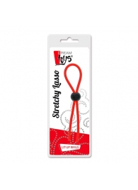 Красное эрекционное лассо с одной бусиной-утяжкой STRETCHY THIN LASSO - Dream Toys - в Майкопе купить с доставкой