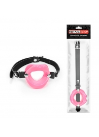 Розовый кляп-губки на черном ремешке - Notabu - купить с доставкой в Майкопе