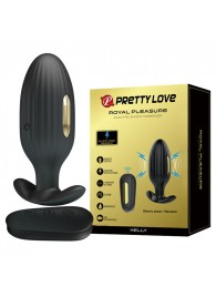 Черная анальная вибропробка с электростимуляцией и пультом ДУ Royal Pleasure - 9,2 см. - Baile - купить с доставкой в Майкопе