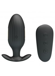 Черная анальная вибропробка с электростимуляцией и пультом ДУ Royal Pleasure - 9,2 см. - Baile - купить с доставкой в Майкопе