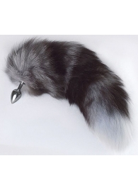 Серебристая анальная пробка с пушистым хвостом - Sitabella - купить с доставкой в Майкопе