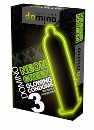 Презервативы DOMINO Neon Green со светящимся в темноте кончиком - 3 шт. - Domino - купить с доставкой в Майкопе