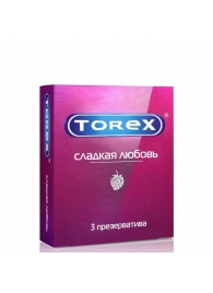 Презервативы Torex  Сладкая любовь  с ароматом клубники - 3 шт. - Torex - купить с доставкой в Майкопе