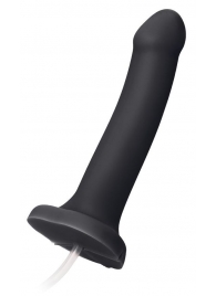 Черный фаллос с имитацией эякуляции Silicon Cum Dildo L - 19,6 см. - Strap-on-me - купить с доставкой в Майкопе