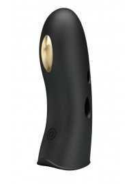 Черная вибронасадка на палец с электростимуляцией Marico - Baile - купить с доставкой в Майкопе