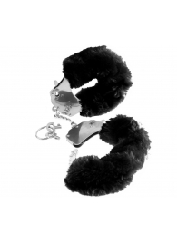 Металлические наручники Furry Love Cuffs с черным мехом - Pipedream - купить с доставкой в Майкопе