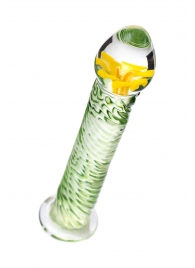 Стеклянный фаллоимитатор со спиралевидным рельефом - 16,5 см. - Sexus