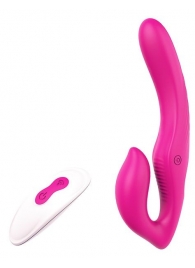 Ярко-розовый безремневой страпон REMOTE DOUBLE DIPPER - 22 см. - Dream Toys - купить с доставкой в Майкопе